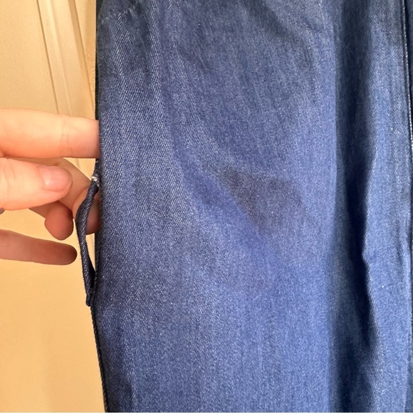 Topshop Moto Denim Shirt Dress Blue Long Sleeve Size 6 - Picture 4 of 6